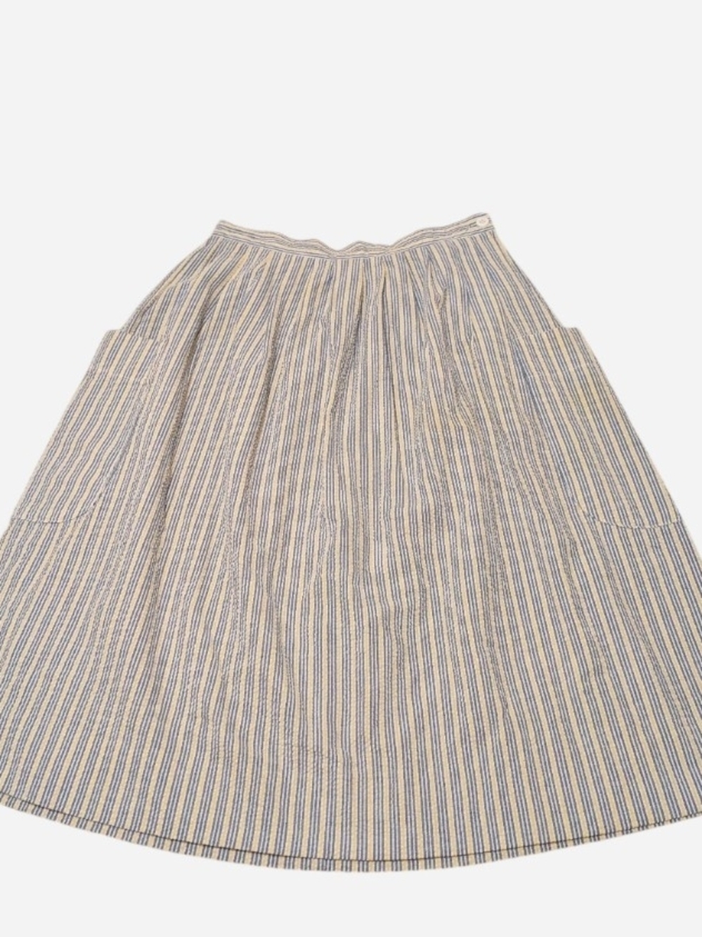 Pre-owned Talbots Blue and Cream Vertical Stripe A-Line Skirt